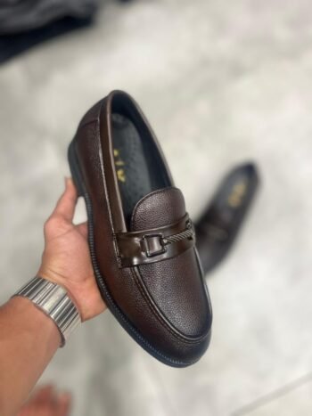 Brown Leather Horsebit Loafers