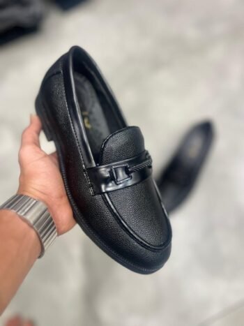 Black Leather Horsebit Loafers